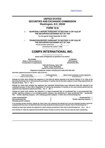 Thumbnail CompX International 10-Q Quarterly Report FY2025 