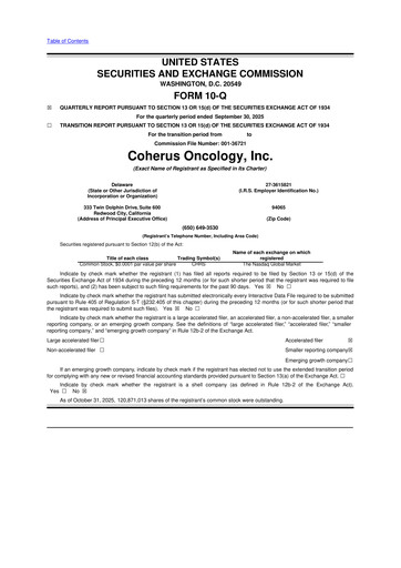 Thumbnail Coherus BioSciences
 10-Q Quarterly Report FY2025 
