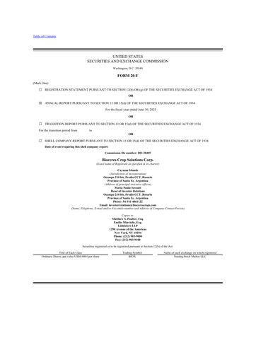 Thumbnail Bioceres Crop Solutions
 20-F Annual Report 2025