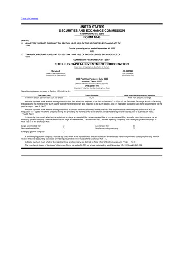 Thumbnail Stellus Capital Investment Corporation 10-Q Quarterly Report FY2025 