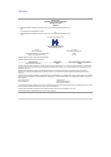 Thumbnail Hallador Energy Company
 10-Q Quarterly Report FY2025 