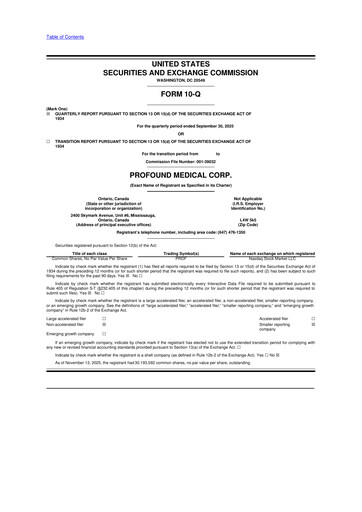 Thumbnail Profound Medical 10-Q Quarterly Report FY2025 