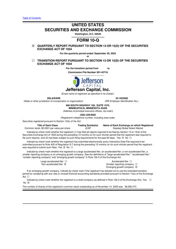 Vorschaubild Jefferson Capital 10-Q Quartalsbericht 2025 