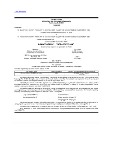 Vorschaubild BrainStorm Cell Therapeutics 10-Q Quartalsbericht 2025 