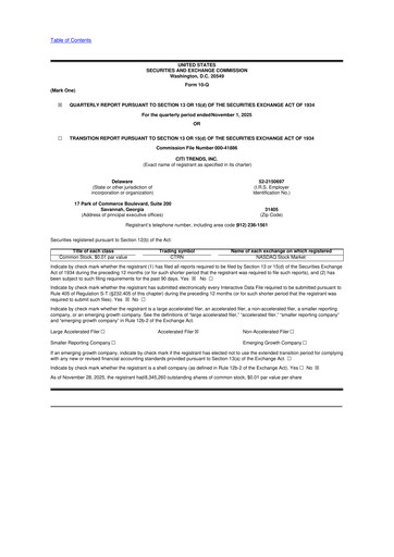 Thumbnail Citi Trends, Inc. 10-Q Quarterly Report FY 