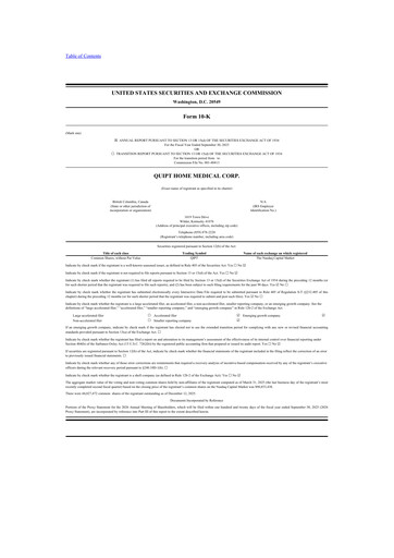 Thumbnail Quipt Home Medical 10-K Annual Report 2025