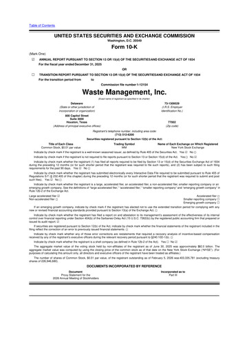 Thumbnail Waste Management 10-K Annual Report 2025