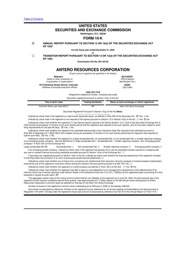 Thumbnail Antero Resources
 10-K Annual Report 2025