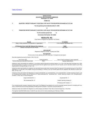 Thumbnail Rezolute 10-Q Quarterly Report FY 