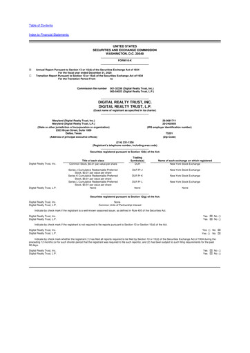 Thumbnail Digital Realty 10-K Annual Report 