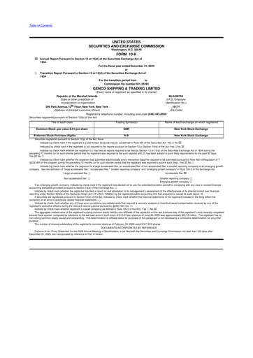 Thumbnail Genco Shipping & Trading 10-K Annual Report 2025