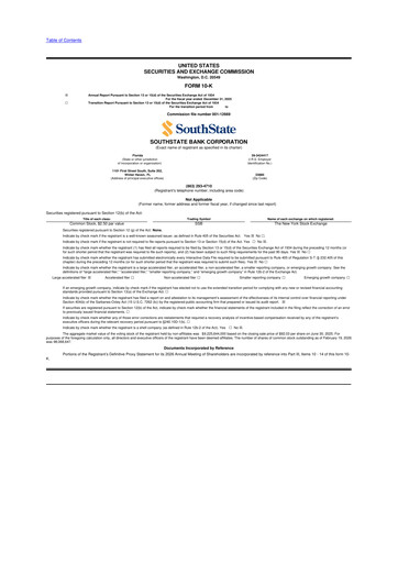 Thumbnail South State Corp 10-K Annual Report 2025