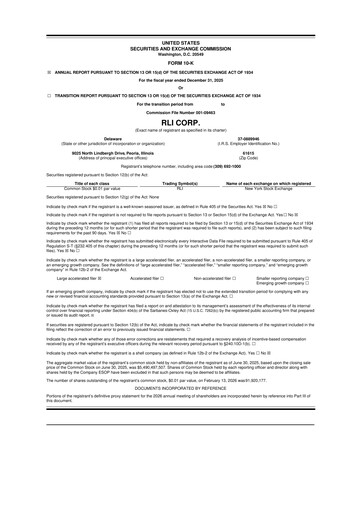 Vorschaubild RLI Corp.
 10-K Jahresbericht 2025