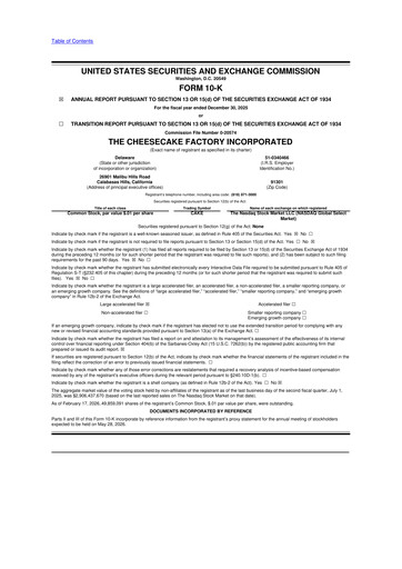 Thumbnail The Cheesecake Factory
 10-K Annual Report 2025