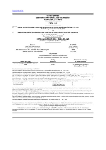 Thumbnail Harmony Biosciences 10-K Annual Report 