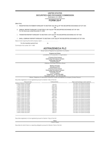 Thumbnail AstraZeneca 20-F Annual Report 2025