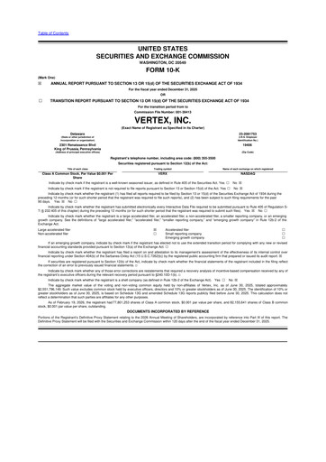 Thumbnail Vertex 10-K Annual Report 2025