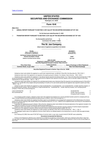 Thumbnail St. Joe Company
 10-K Annual Report 2025