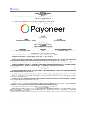 Thumbnail Payoneer 10-K Annual Report 2025
