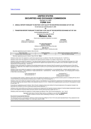 Thumbnail Matson 10-K Annual Report 2025