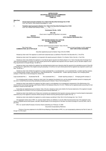 Thumbnail RPC, Inc. 10-K Annual Report 2025