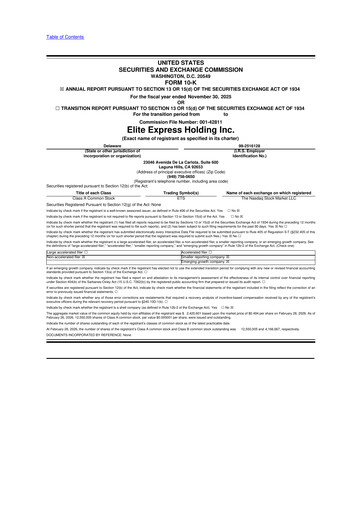 Thumbnail Elite Express 10-K Annual Report 2025