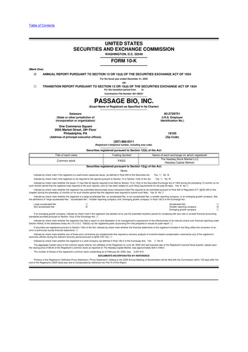 Thumbnail Passage Bio 10-K Annual Report 2025