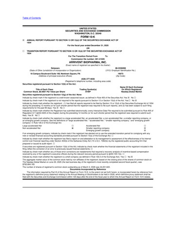 Thumbnail ArriVent BioPharma 10-K Annual Report 