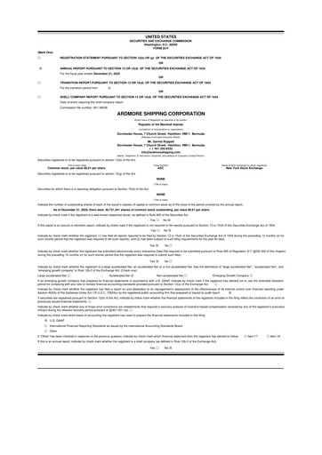 Thumbnail Ardmore Shipping
 20-F Annual Report 