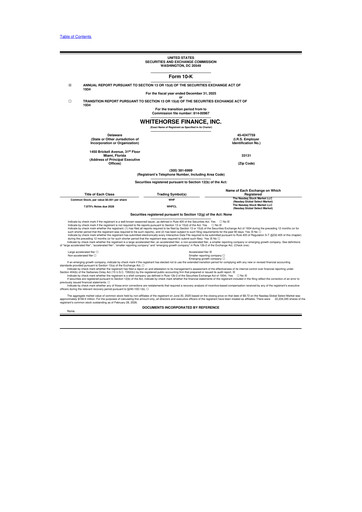 Thumbnail WhiteHorse Finance 10-K Annual Report 2025
