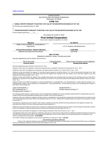 Thumbnail First United Corporation 10-K Annual Report 2025