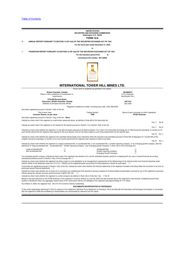 Thumbnail International Tower Hill Mines 10-K Annual Report 2025