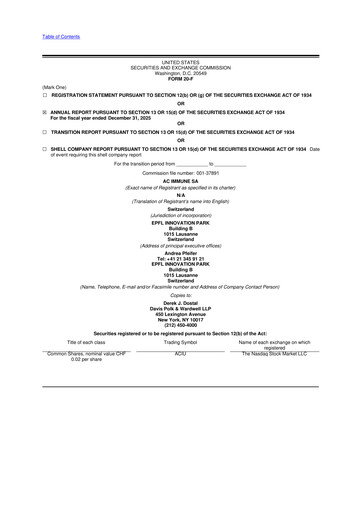 Thumbnail AC Immune 20-F Annual Report 2025
