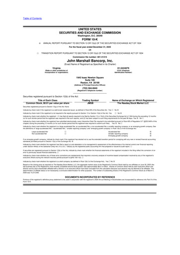 Thumbnail John Marshall Bancorp 10-K Annual Report 2025