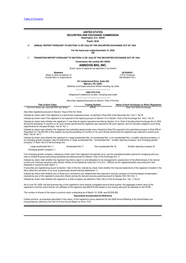 Vorschaubild Annovis Bio 10-K Jahresbericht 