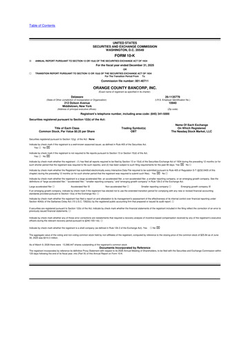 Thumbnail Orange County Bancorp 10-K Annual Report 2025