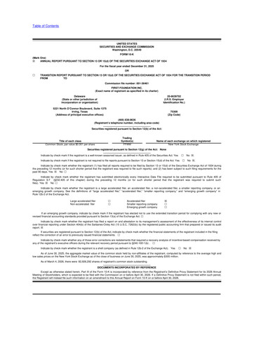 Thumbnail First Foundation
 10-K Annual Report 2025