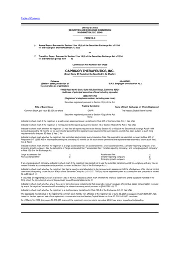 Thumbnail Capricor Therapeutics
 10-K Annual Report 