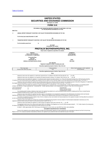 Thumbnail Protalix BioTherapeutics
 10-K Annual Report 