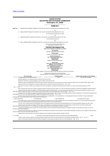 Thumbnail Vertical Aerospace 20-F Annual Report 