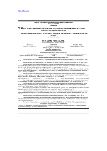 Thumbnail Park Dental Partners 10-K Annual Report 