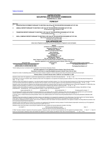 Thumbnail Galapagos NV 20-F Annual Report 2025