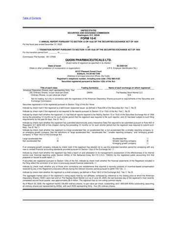 Vorschaubild Quoin Pharmaceuticals 10-K Jahresbericht 2025