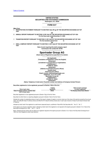 Thumbnail Sportradar 20-F Annual Report 2025