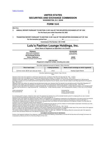 Thumbnail Lulu's Fashion Lounge 10-K Annual Report 2025