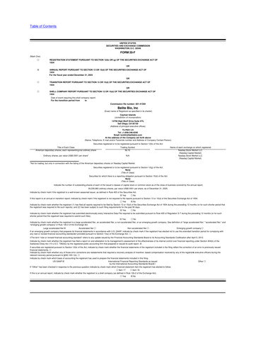Vorschaubild Belite Bio 20-F Jahresbericht 