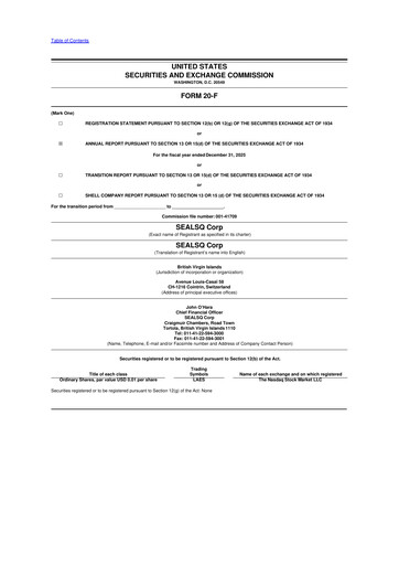 Thumbnail SEALSQ 20-F Annual Report 2025