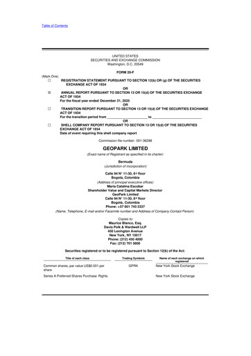 Thumbnail Geopark 20-F Annual Report 