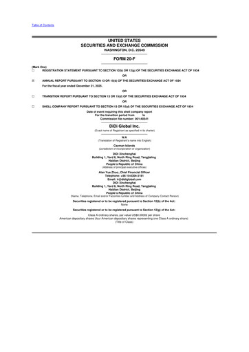 Thumbnail DiDi 20-F Annual Report 