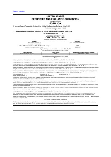 Thumbnail Citi Trends, Inc. 10-K Annual Report 